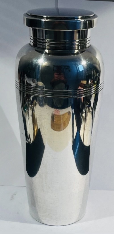 Metalwork cocktail shaker by Sylvia Stave.