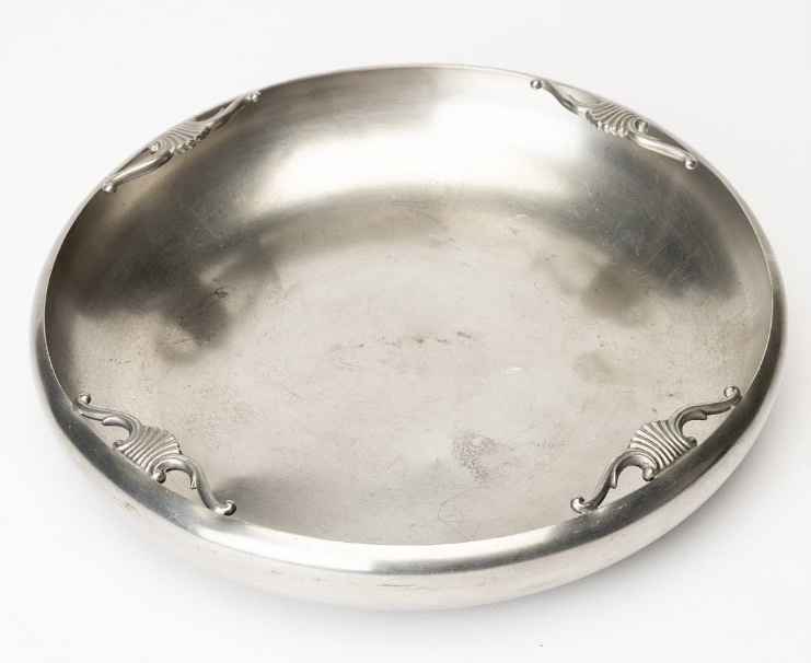 Metalwork plate by Sylvia Stave.