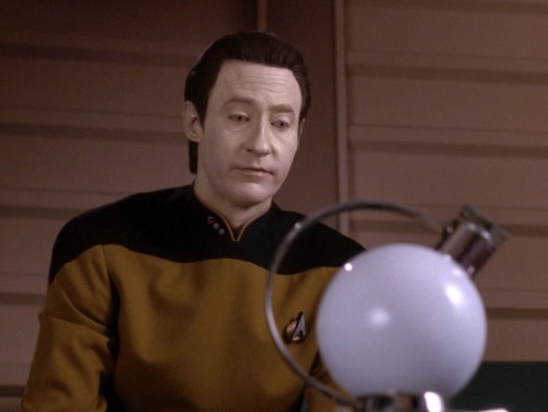 Modern made metalwork cocktail shaker/thermos by Sylvia Stave. Photo from episode of Star Trek.